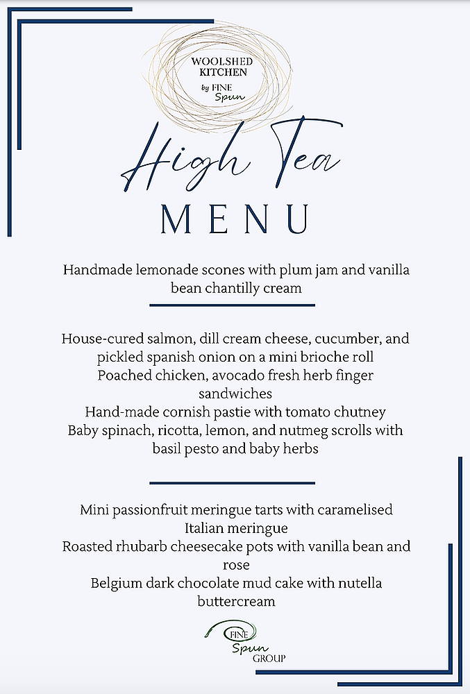 HIGH TEA MENU