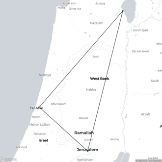 tourhub | Holiday Travel | Holyland Highlights, Spanish-speaking guide (Thursday) | Tour Map