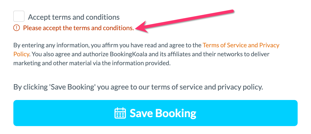 Terms And Conditions Checkbox