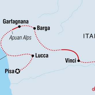 tourhub | Intrepid Travel | Cycle Tuscany | Tour Map