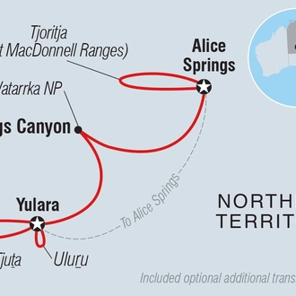 tourhub | Intrepid Travel | Premium Red Centre & Uluru | Tour Map
