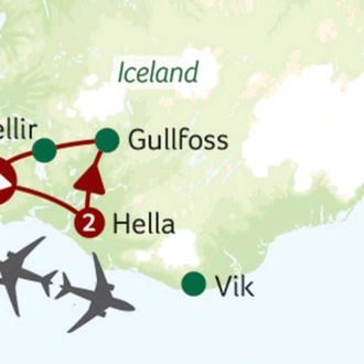 tourhub | Saga Holidays | Breathtaking Iceland - Seeking the Northern Lights | Tour Map