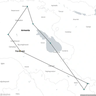 tourhub | The Natural Adventure | Armenia Explorer | Tour Map