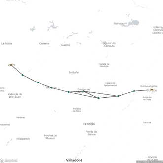 tourhub | The Natural Adventure | Camino Frances: Burgos to León | Tour Map