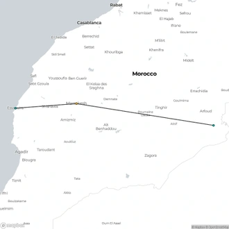 tourhub | Oasis Overland | MARRAKECH to MARRAKECH (5 days) Morocco Express | Tour Map