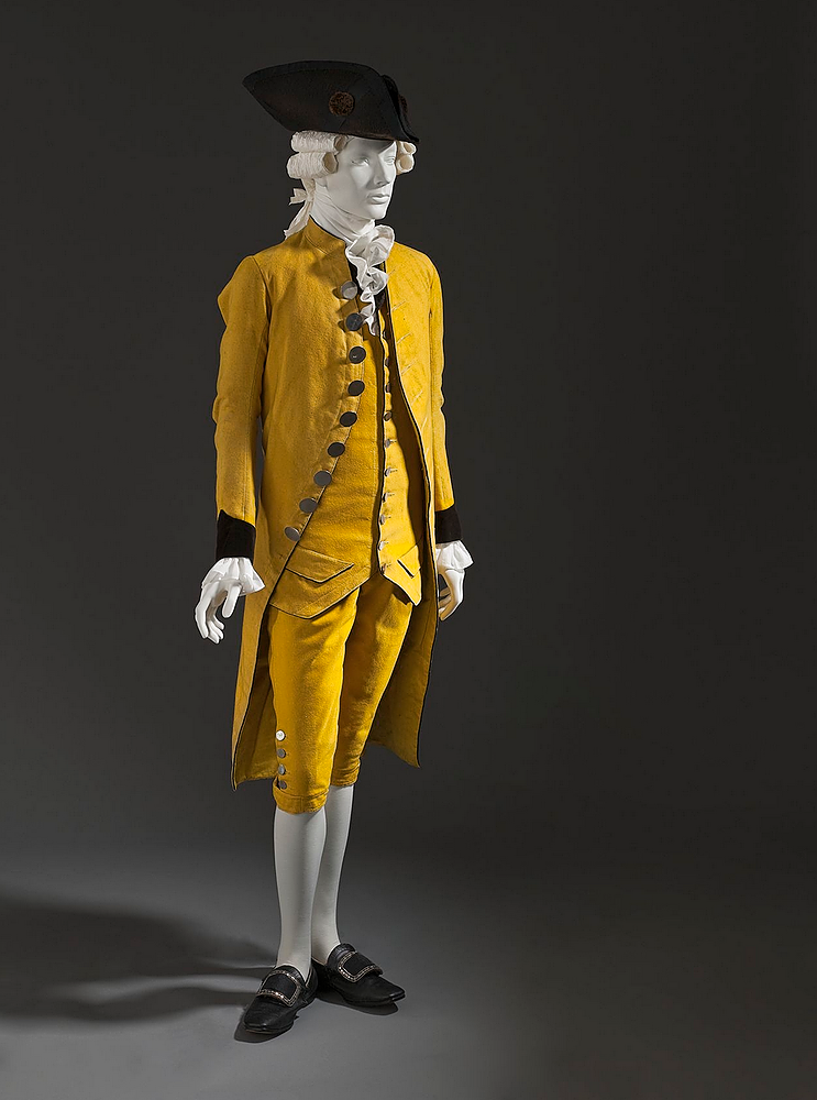 Man's 3-piece suit (coat, waistcoat, and breeches), Spain, c. 1785