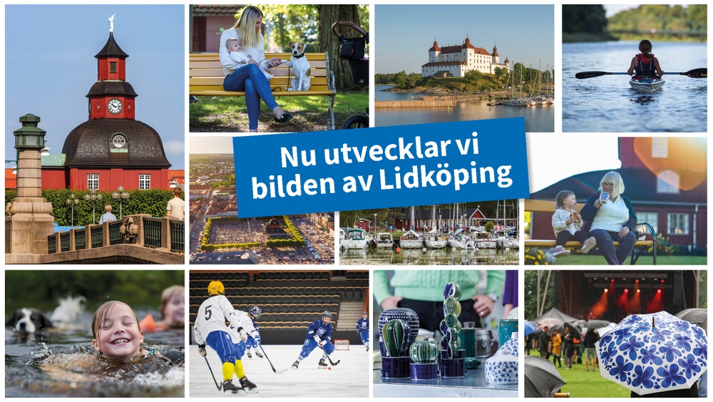 Collage av bilder från Lidköping.