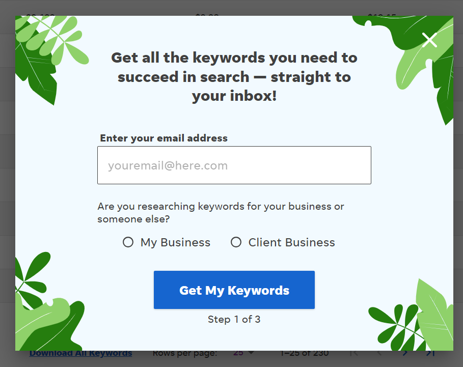 wordstream to create new account page