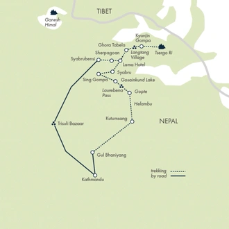 tourhub | Exodus Adventure Travels | Langtang & Gosainkund Lakes | Tour Map