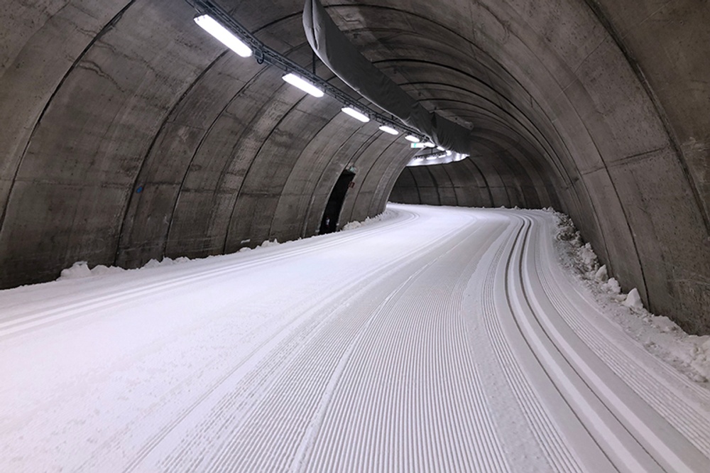 Bild från skidtunneln