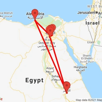 tourhub | Egypt Best Vacations | 5 Day Egypt Solo Budget Tour | Tour Map