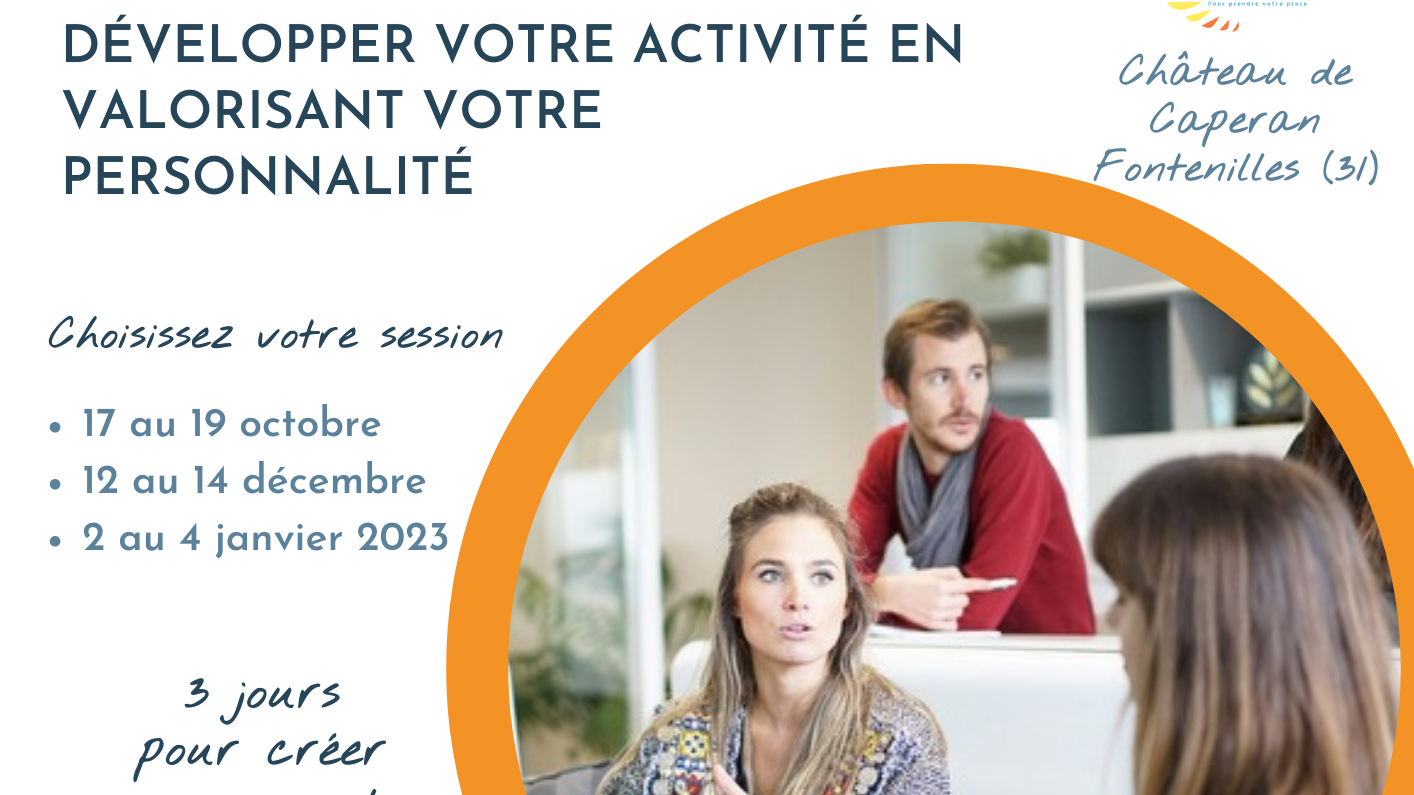 Représentation de la formation : Développer son activité d’après sa personnalité  Niveau 1 3j 