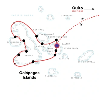 tourhub | G Adventures | Galápagos — West & Central Islands aboard the Eden | Tour Map