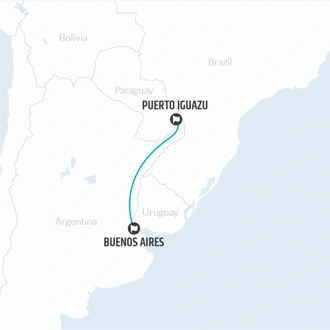 tourhub | Bamba Travel | Iguazu Experience 8D/7N | Tour Map