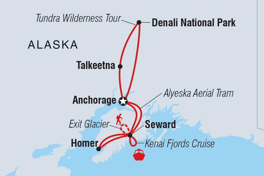 tourhub | Intrepid Travel | Best of Alaska | Tour Map