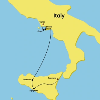 tourhub | Omega Tours | Southern Splendours: Campania & Sicily Discovery | Tour Map