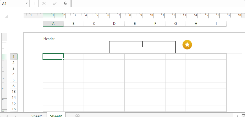 Insert heading in excel