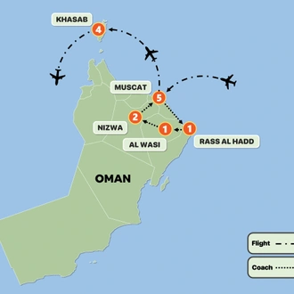 tourhub | Tweet World Travel | Jewels Of Oman Of Excellence | Tour Map