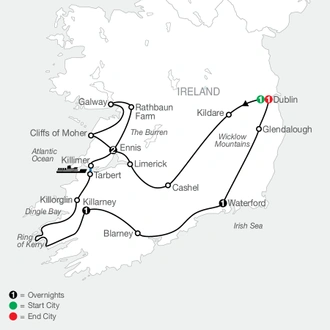 tourhub | Globus | Introduction to Ireland | Tour Map