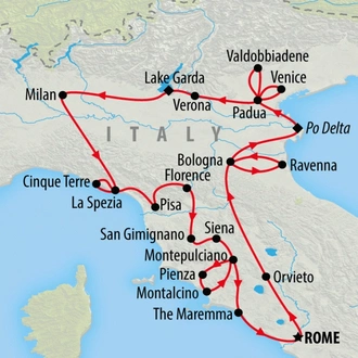tourhub | On The Go Tours | Northern Italy Encompassed - 13 days | Tour Map