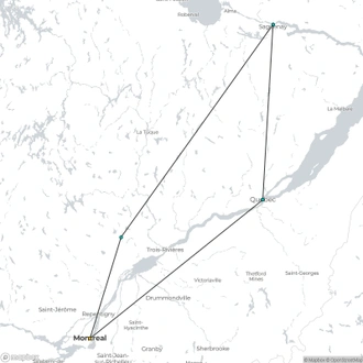 tourhub | Today Voyages | Classic Quebec 8 nights SUP | Tour Map