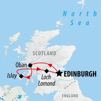 tourhub | On The Go Tours | Whisky Coast & Loch Lomond (Hotel) - 4 days | Tour Map