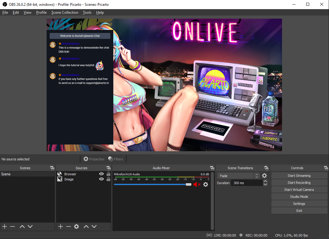 Chat overlay in OBS Studio