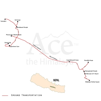 tourhub | Ace the Himalaya | Kathmandu and Pokhara Unveiled | Tour Map