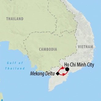 tourhub | On The Go Tours | Ho Chi Minh City & Mekong Uncovered - 5 days | Tour Map