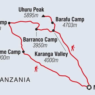 tourhub | Intrepid Travel | Kilimanjaro: Machame Route | Tour Map