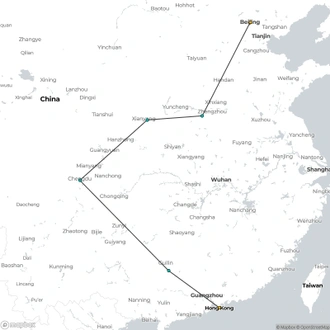 tourhub | Encounters Travel | Highlights of China tour | Tour Map