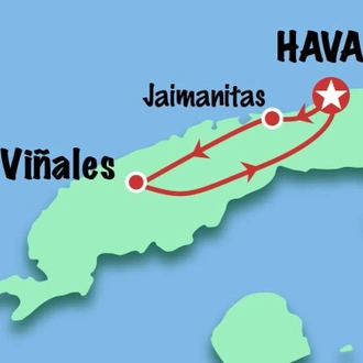 tourhub | Cuban Adventures | 4/5 Day Cuba Tour - Havana | Tour Map