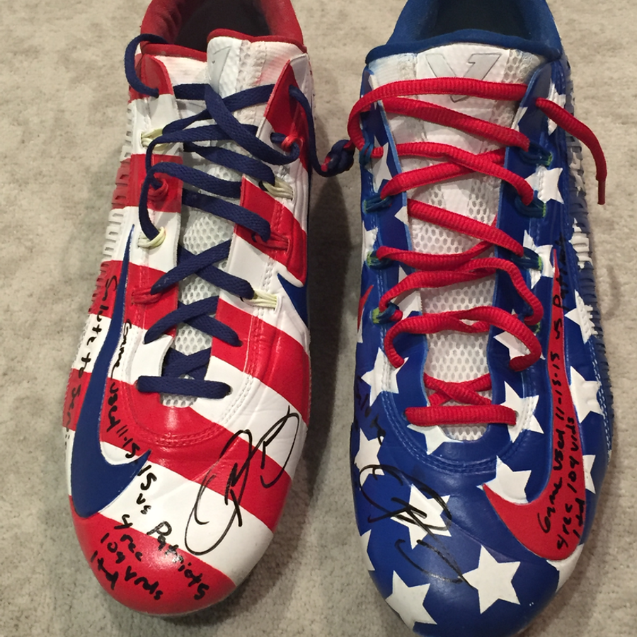 Odell Beckham Jr Game Used 2015 Stars and Stripes cleats