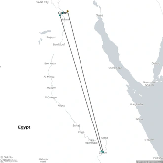 tourhub | Sun Pyramids Tours | Package 5 days 4 nights Cairo to Luxor In Egypt | Tour Map