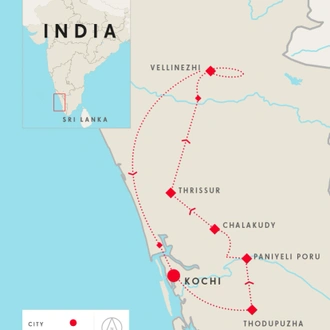 tourhub | SpiceRoads Cycling | South India Heritage by Bicycle | Tour Map