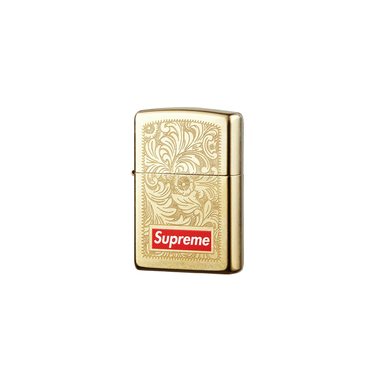 Supreme x Zippo - Gold Diamond Cut Red Box Logo Engraved Lighter – eluXive