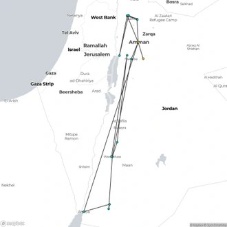 tourhub | Today Voyages | All Around Jordan - Amman | Tour Map