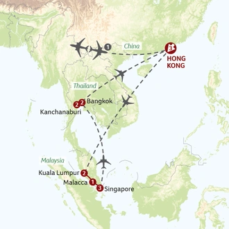 tourhub | Titan Travel | Grand Tour of Asia | Tour Map