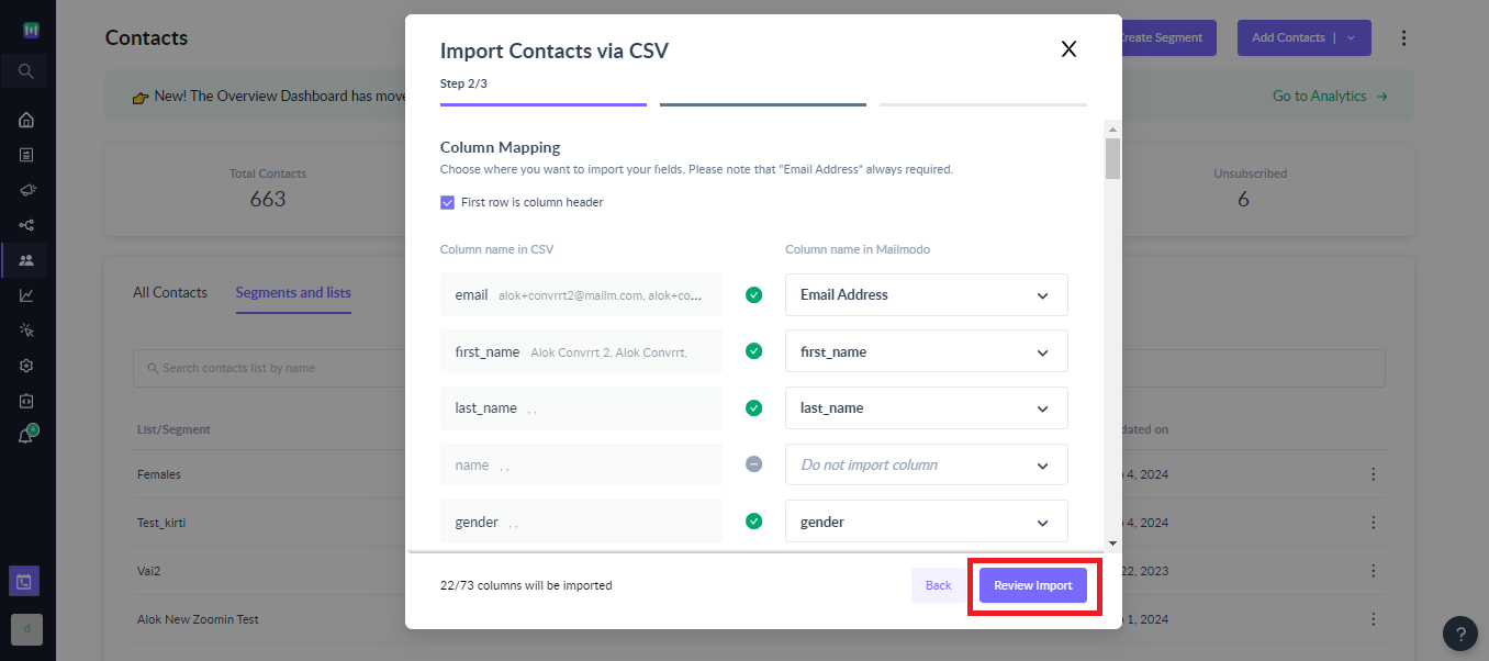 How to import contacts using CSV