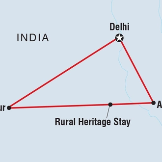 tourhub | Intrepid Travel | India's Golden Triangle | Tour Map