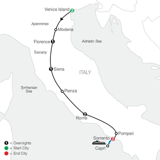 tourhub | Globus | Italian Tapestry | Tour Map