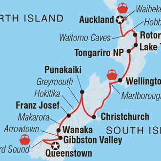 tourhub | Intrepid Travel | Premium New Zealand Encompassed | Tour Map