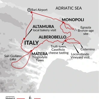 tourhub | Explore! | Cycle Puglia | Tour Map