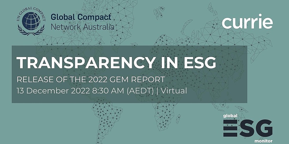 Transparency in ESG Release of the 2022 GEM Report, Hosted online, Tue