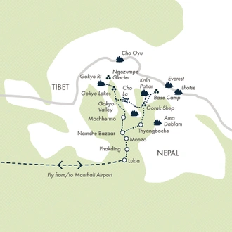 tourhub | Exodus | Everest & Gokyo Lakes Circuit | Tour Map