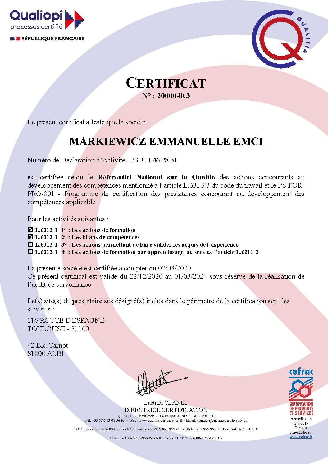 CERTIFICATION