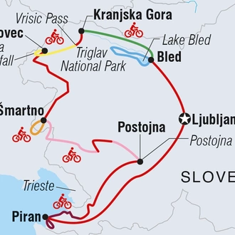 tourhub | Intrepid Travel | Cycle Slovenia | Tour Map