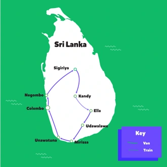 tourhub | Backpacking Tours | Backpacking Sri Lanka | Tour Map