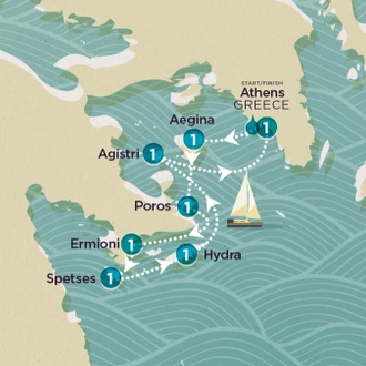 tourhub | Topdeck | Sail & Swim: Greece 2025 | Tour Map