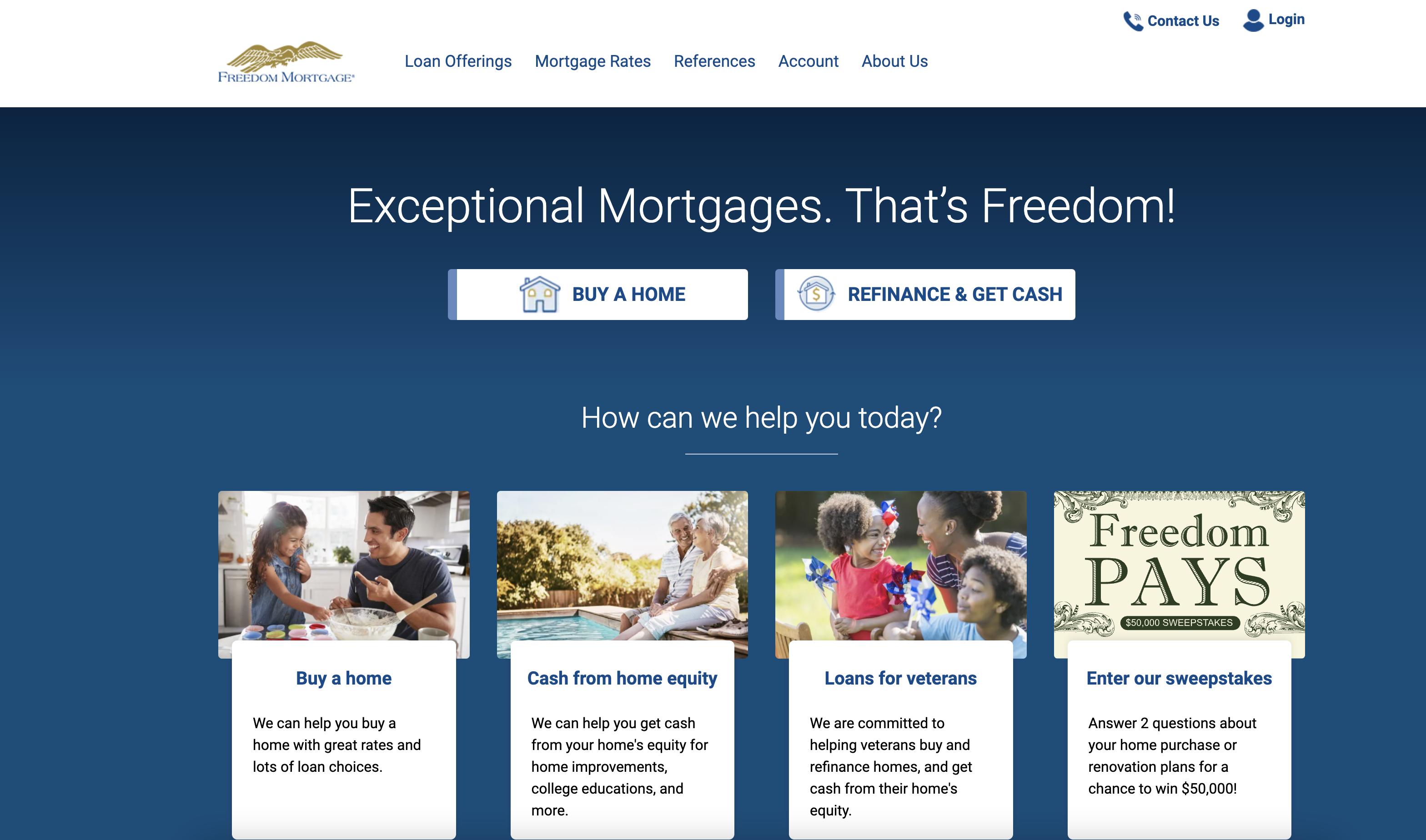 freedom mortgage landing page